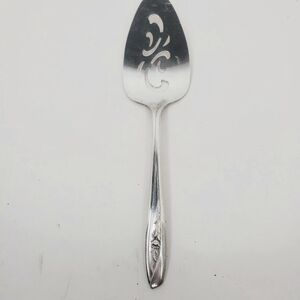 SILVER TULIP ‎ Silverplate Pierced Slotted  Serving Spatula Cake Dessert Server